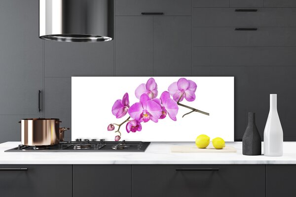 Panou sticla bucatarie Flori roz Floral