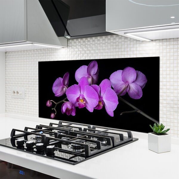 Panou sticla bucatarie Flori roz Floral