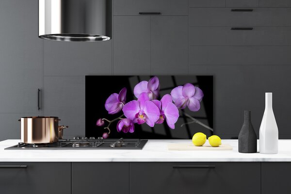 Panou sticla bucatarie Flori roz Floral