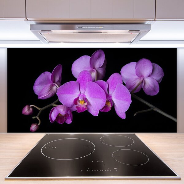 Panou sticla bucatarie Flori roz Floral