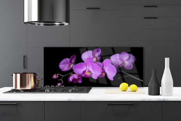 Panou sticla bucatarie Flori roz Floral