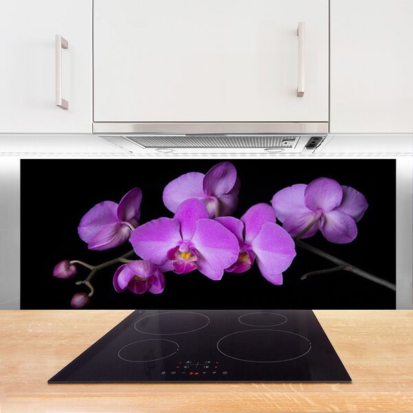 Panou sticla bucatarie Flori roz Floral