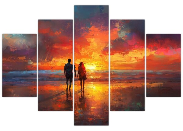 Tablou - Plimbare pe plajă (150x105 cm)