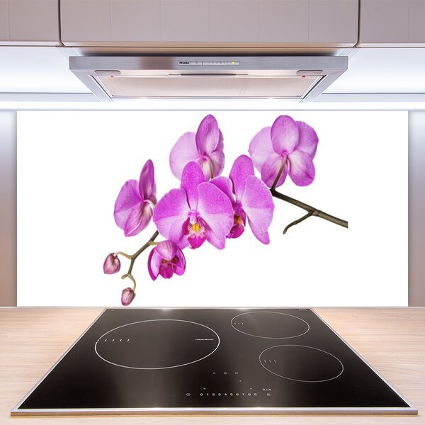 Panou sticla bucatarie Flori roz Floral