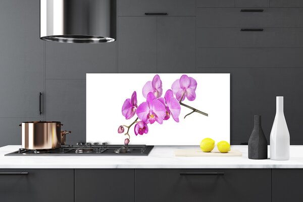 Panou sticla bucatarie Flori roz Floral
