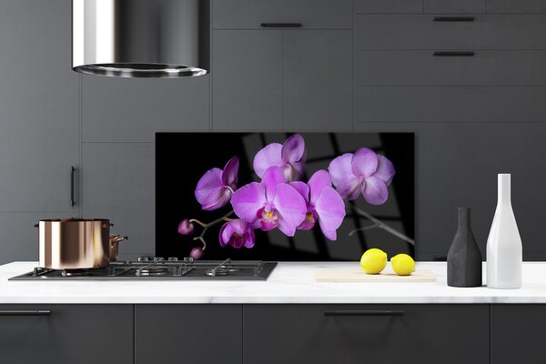 Panou sticla bucatarie Flori roz Floral