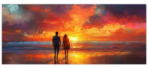 Tablou - Plimbare pe plajă (120x50 cm)