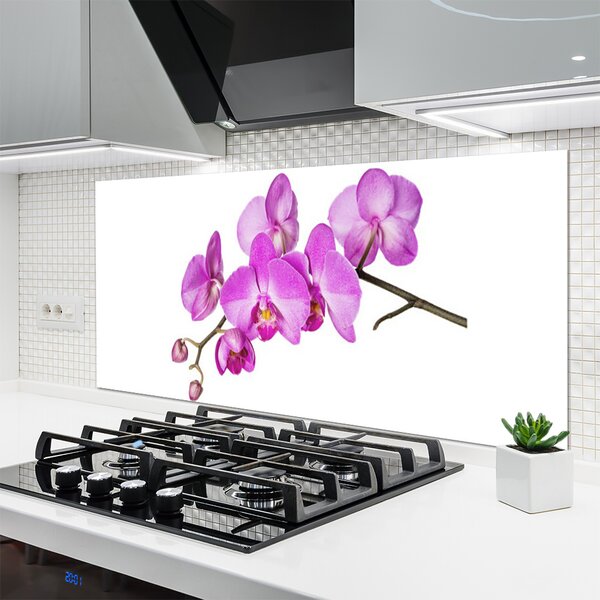 Panou sticla bucatarie Flori roz Floral