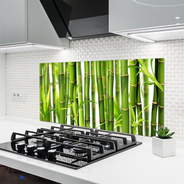 Panou sticla bucatarie Bamboo Tulpini Floral Verde