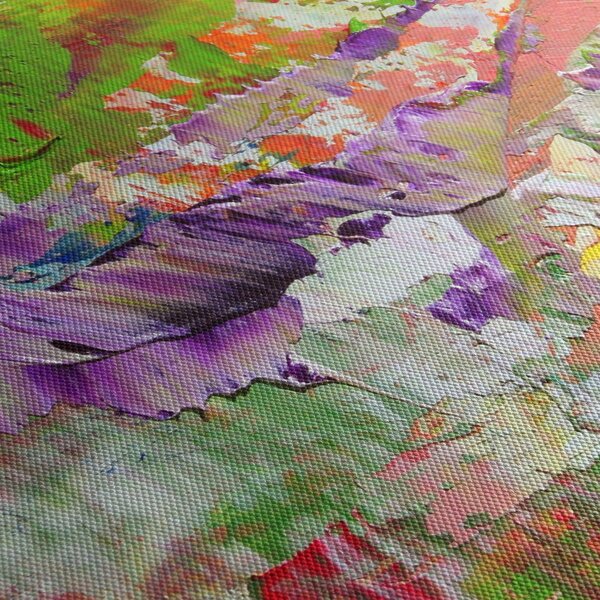 Tablou cu abstracție - pictura (cu ceas) (90x30 cm)