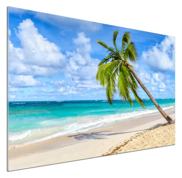 Panou sticlă decorativa bucătărie plaja tropicala