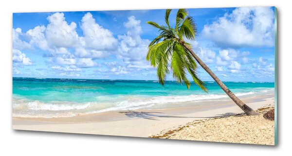 Panou sticlă decorativa bucătărie plaja tropicala