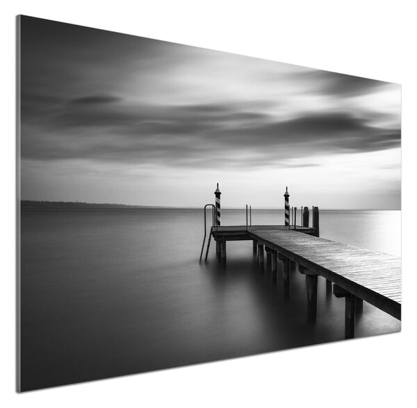 Sticlă printata bucătărie Pier pe lac