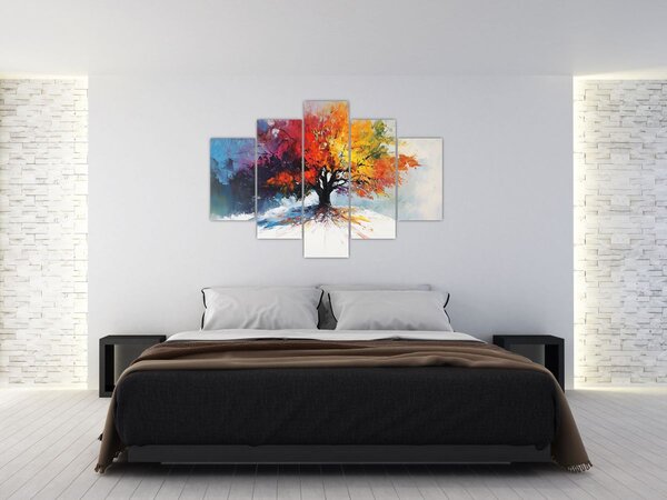 Tablou - Copac multicolor (150x105 cm)