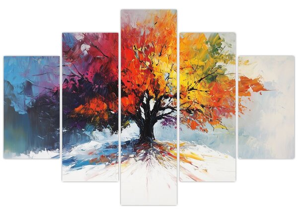 Tablou - Copac multicolor (150x105 cm)