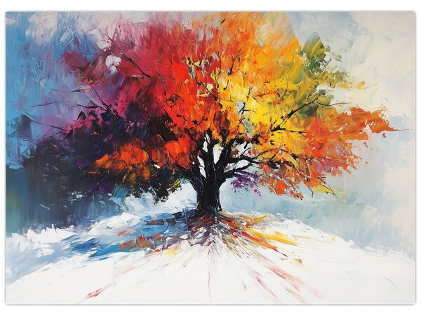Tablou - Copac multicolor (70x50 cm)