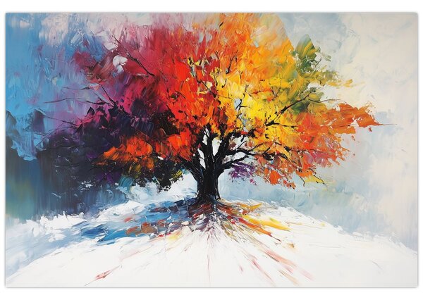 Tablou - Copac multicolor (90x60 cm)