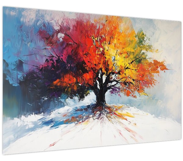 Tablou - Copac multicolor (90x60 cm)