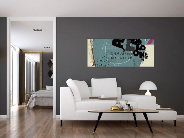 Tablou - Flying balon cu curcubeu (120x50 cm)