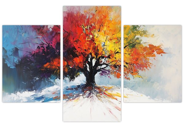 Tablou - Copac multicolor (90x60 cm)