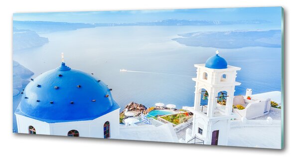 Sticlă printata bucătărie Santorini Grecia