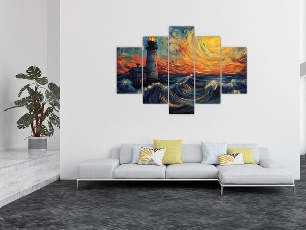 Tablou - Far în valuri (150x105 cm)