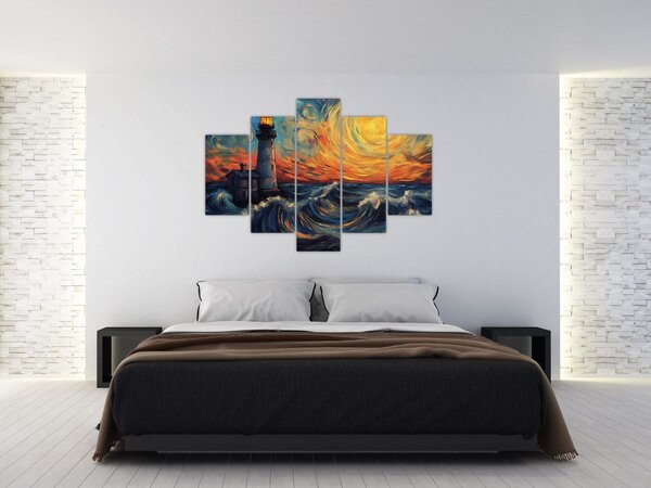 Tablou - Far în valuri (150x105 cm)