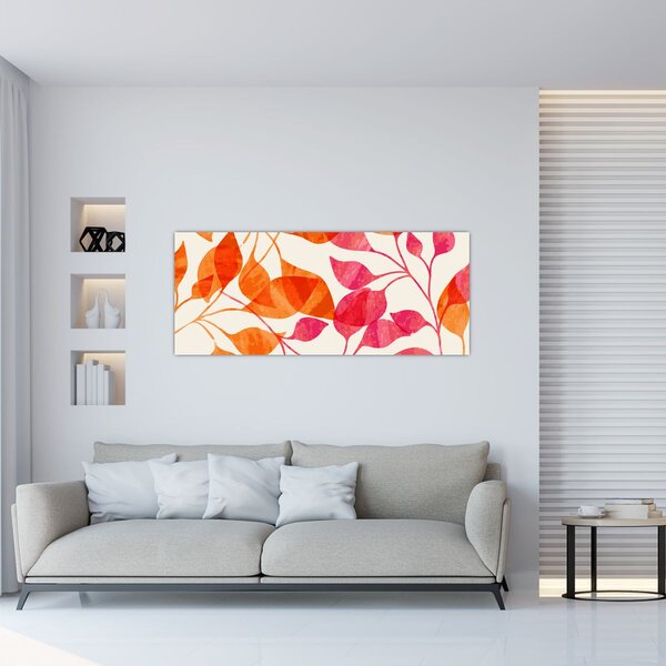 Tablou - Frunze portocalii (120x50 cm)