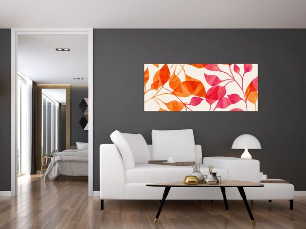 Tablou - Frunze portocalii (120x50 cm)