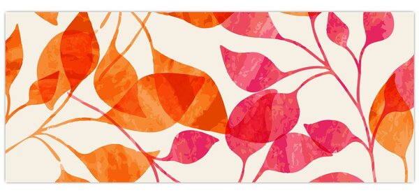 Tablou - Frunze portocalii (120x50 cm)