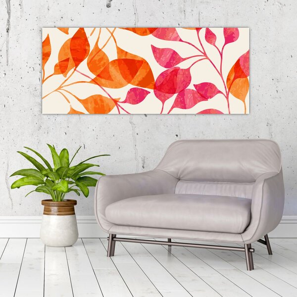 Tablou - Frunze portocalii (120x50 cm)