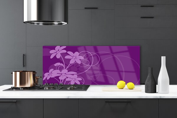 Panou sticla bucatarie Abstract Art roz