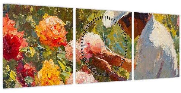 Tablou - Grădinar (cu ceas) (90x30 cm)