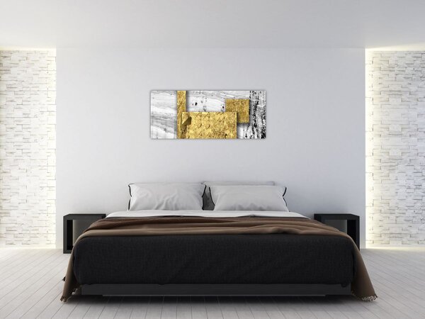 Tablou - Pătrate de aur N⁰1 (120x50 cm)