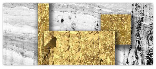 Tablou - Pătrate de aur N⁰1 (120x50 cm)