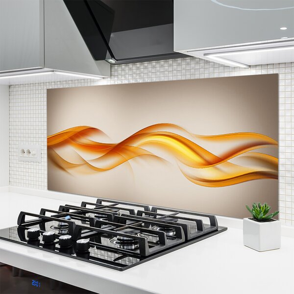 Panou sticla bucatarie Abstract Art Galben Gri