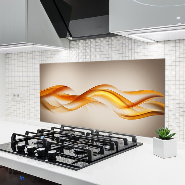 Panou sticla bucatarie Abstract Art Galben Gri