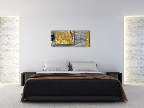 Tablou - Pătrate de aur N⁰2 (120x50 cm)