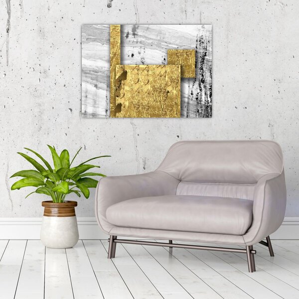 Tablou - Pătrate de aur N⁰1 (70x50 cm)
