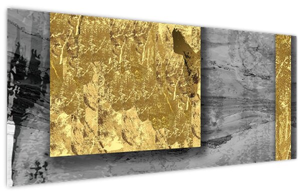 Tablou - Pătrate de aur N⁰2 (120x50 cm)