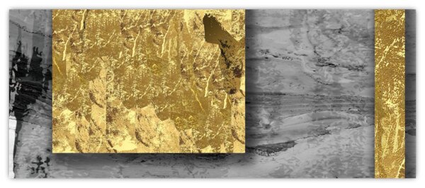 Tablou - Pătrate de aur N⁰2 (120x50 cm)