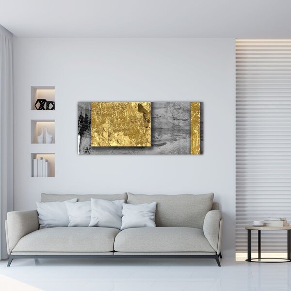 Tablou - Pătrate de aur N⁰2 (120x50 cm)