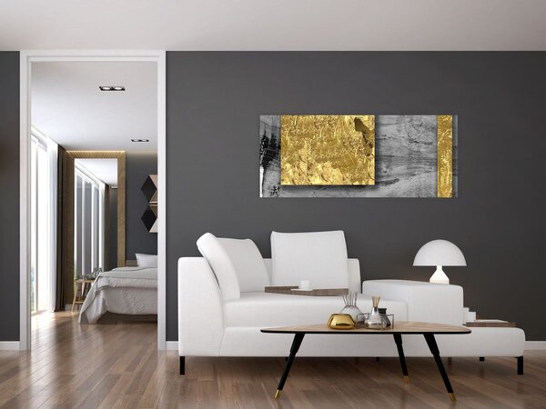 Tablou - Pătrate de aur N⁰2 (120x50 cm)