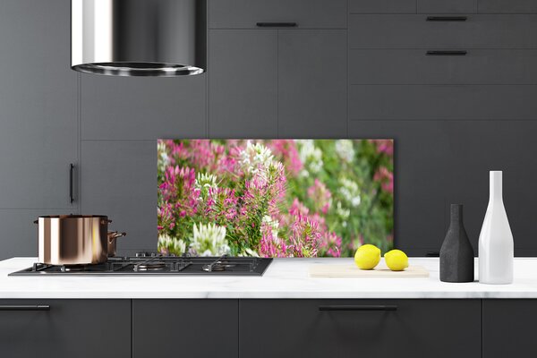 Panou sticla bucatarie Flori Floral Roz Alb Verde