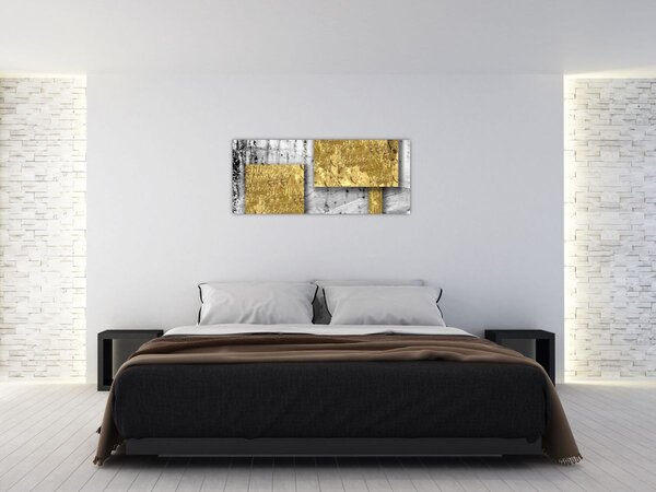 Tablou - Pătrate de aur N⁰3 (120x50 cm)