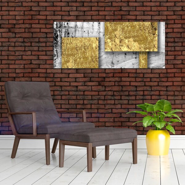 Tablou - Pătrate de aur N⁰3 (120x50 cm)