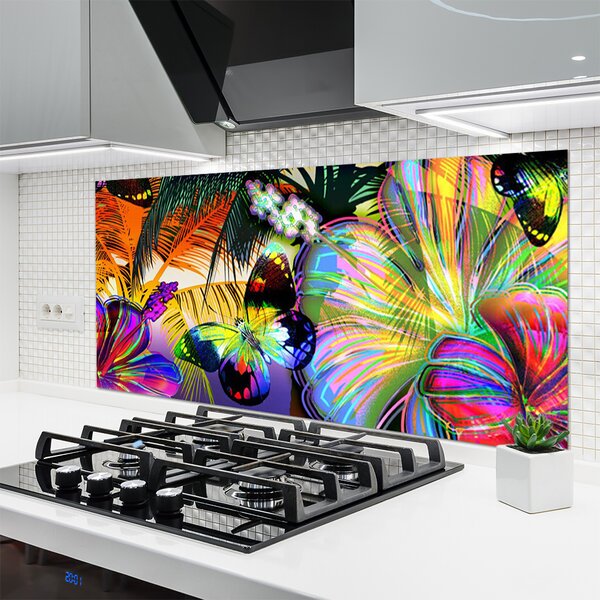 Panou sticla bucatarie Abstract Art Multi
