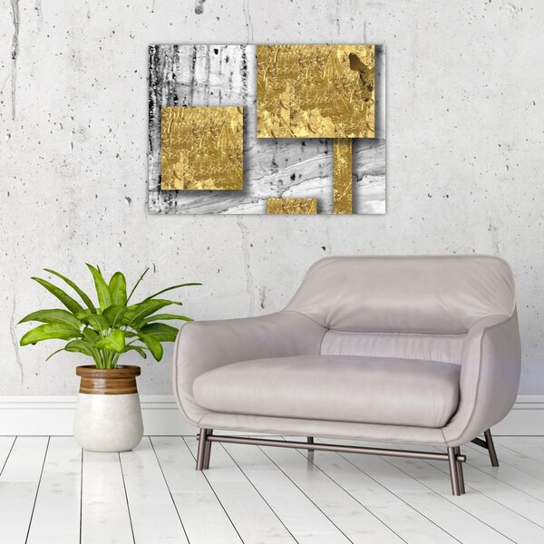 Tablou - Pătrate de aur N⁰3 (70x50 cm)