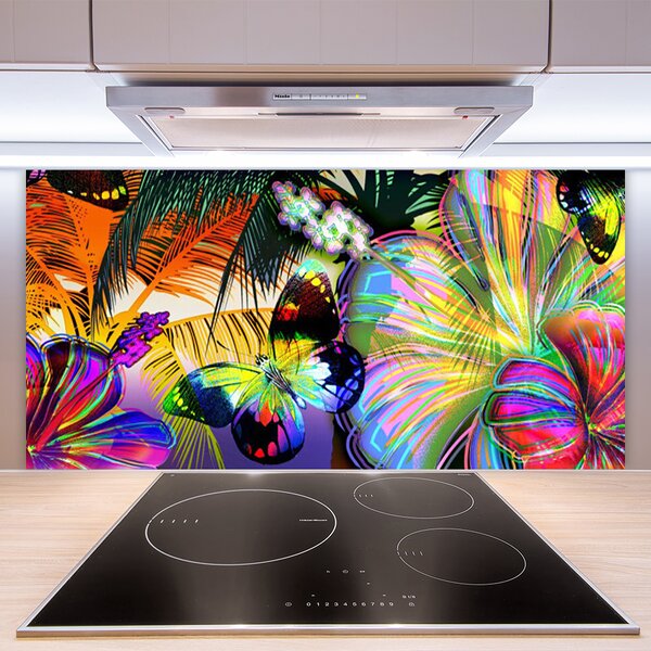 Panou sticla bucatarie Abstract Art Multi