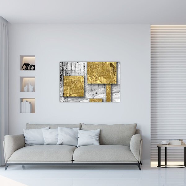 Tablou - Pătrate de aur N⁰3 (90x60 cm)